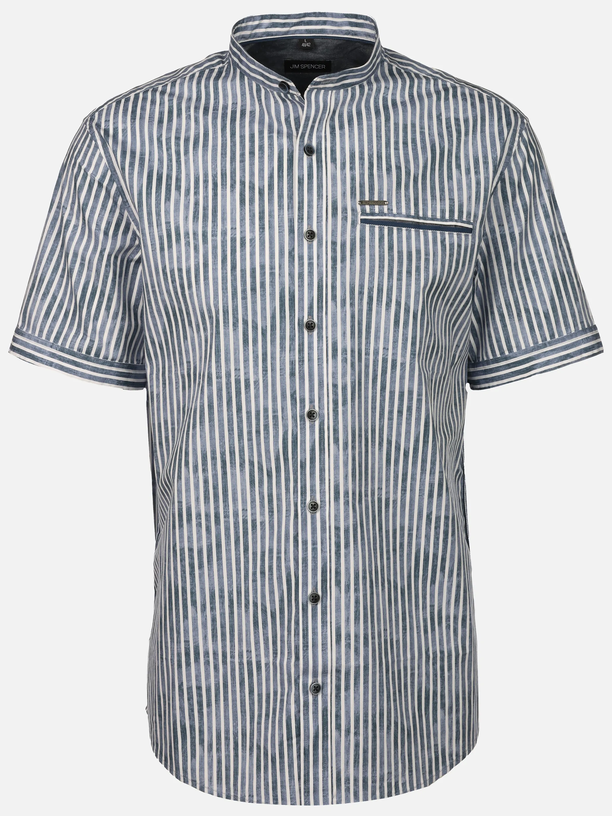 Jim Spencer He. Freizeithemd 1/2 celebration Blau 922131 NAVY STRIP 1